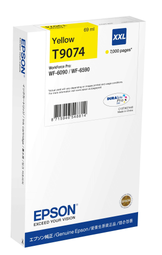 Epson T9074 - 69 ml - misura XXL - giallo - originale - cartuccia d'inchiostro - per WorkForce Pro WF-6090, WF-6590